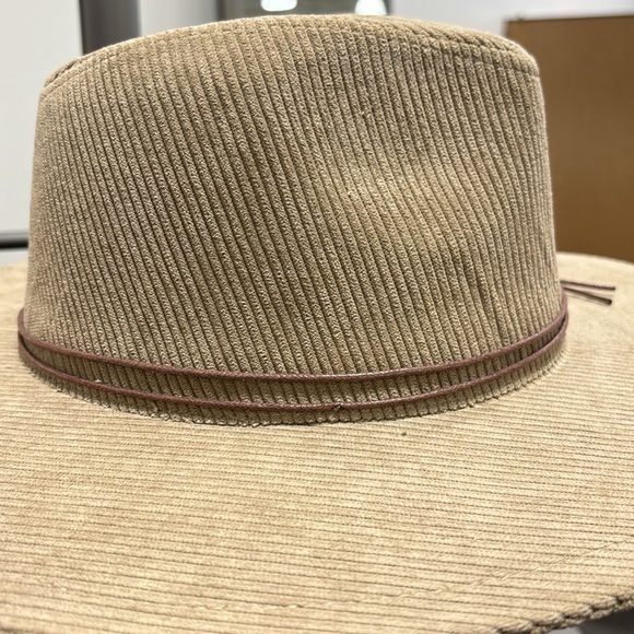 Beige Corduroy Wide Brim Hat - Picture 4 of 4